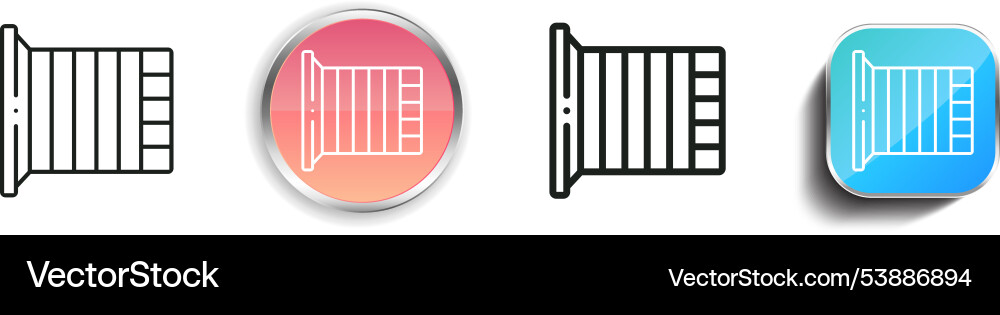 Flag icon thin linear regular and button style vector image