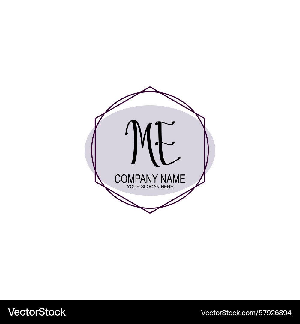 Handwriting logo concepts with initial me Vector Image
