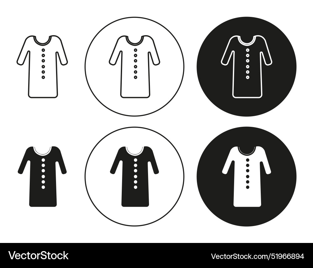 Kurta simple symbol icon set in a editable Vector Image
