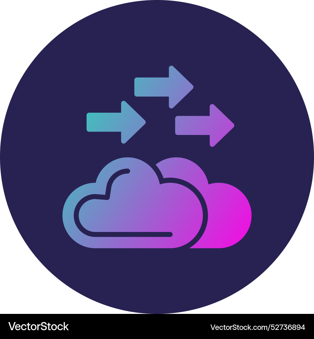 Migrating glyph circle gradient icon Vector Image