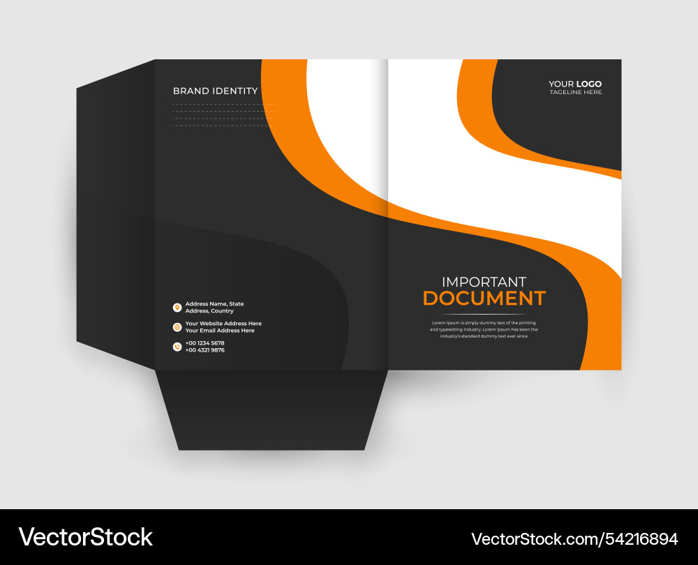 Presentation folder design template for print Vector Image