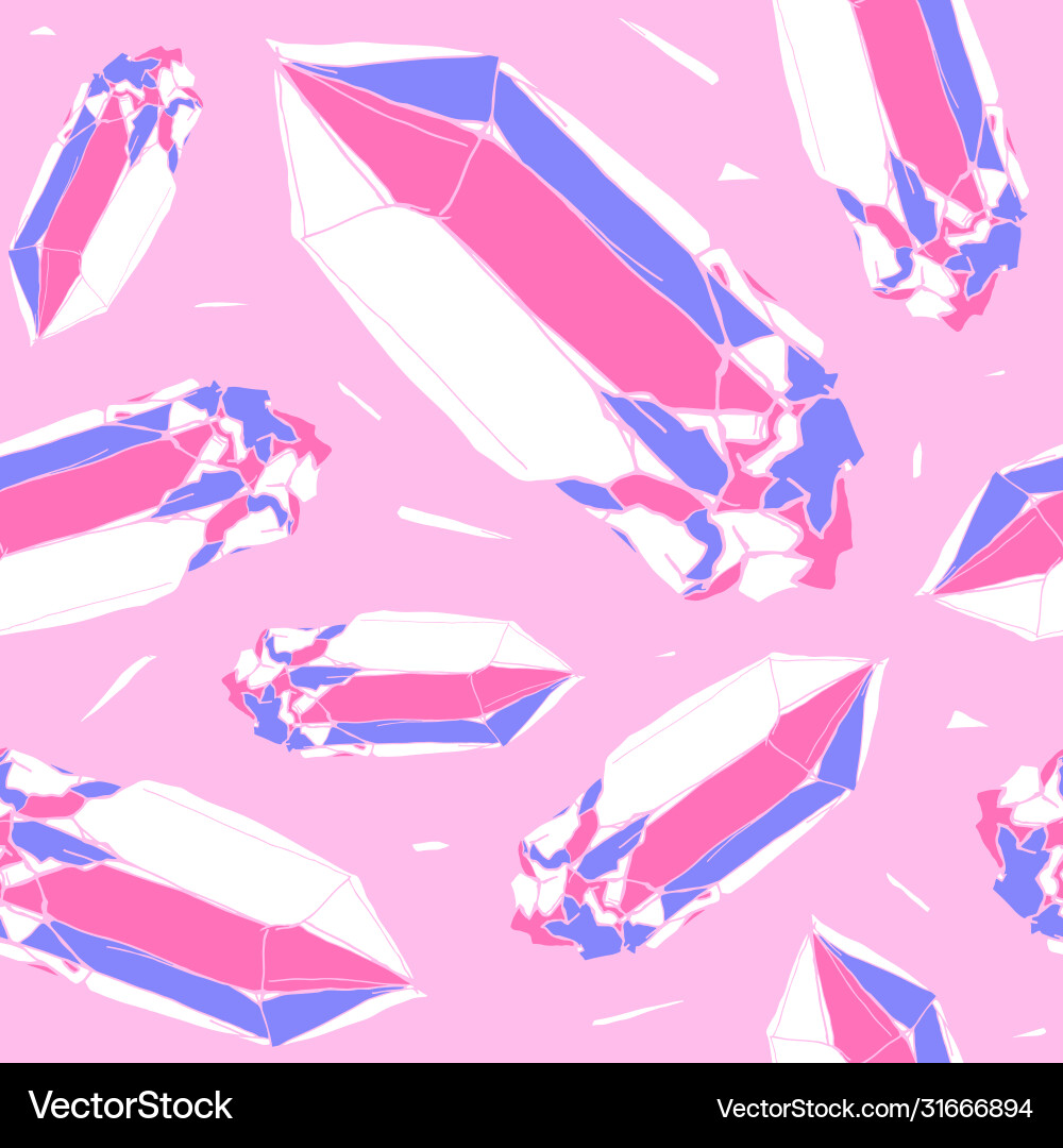 Seamless pattern with image a crystal vector image