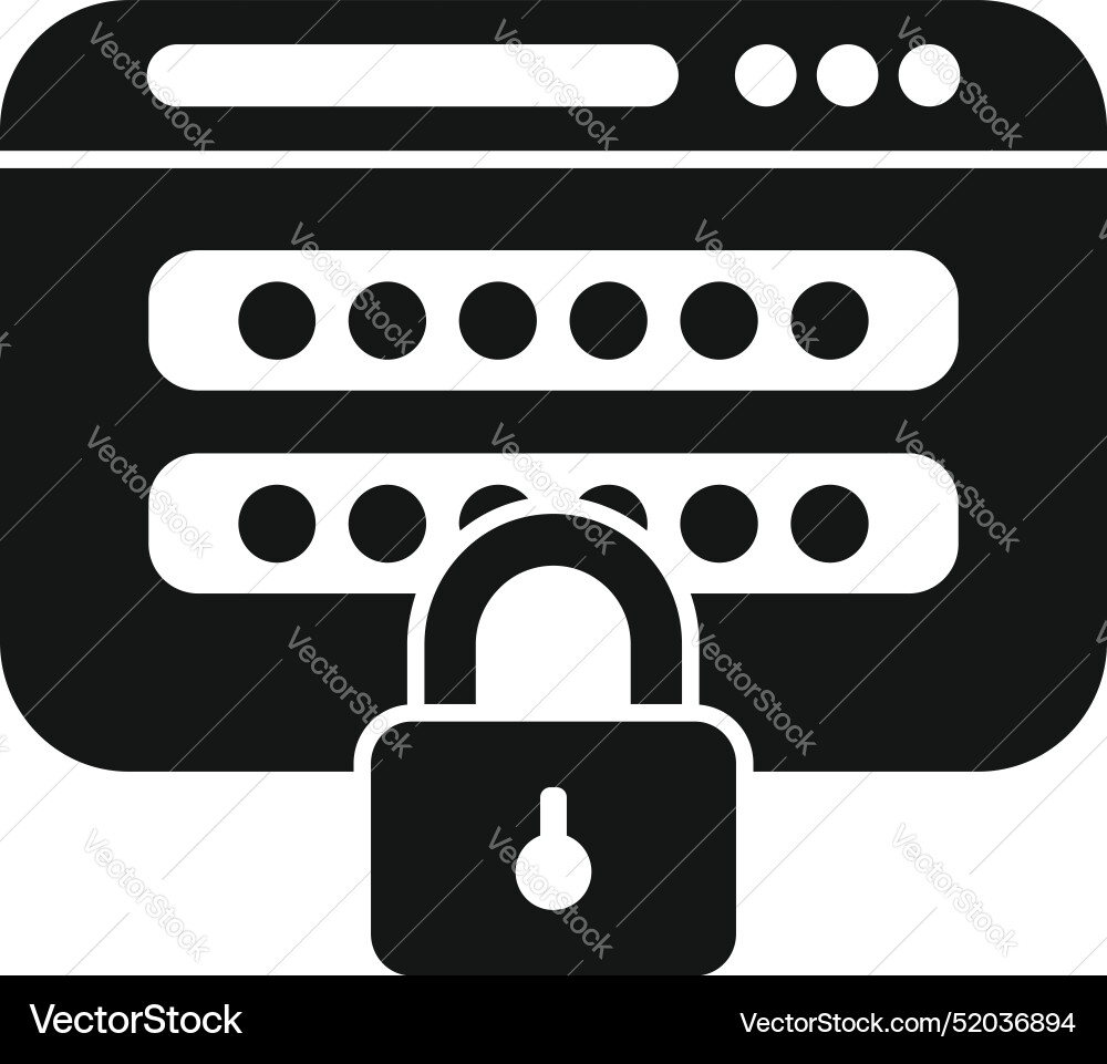 Secure webpage with password protection and lock Secure webpage with password protection and lock vector image