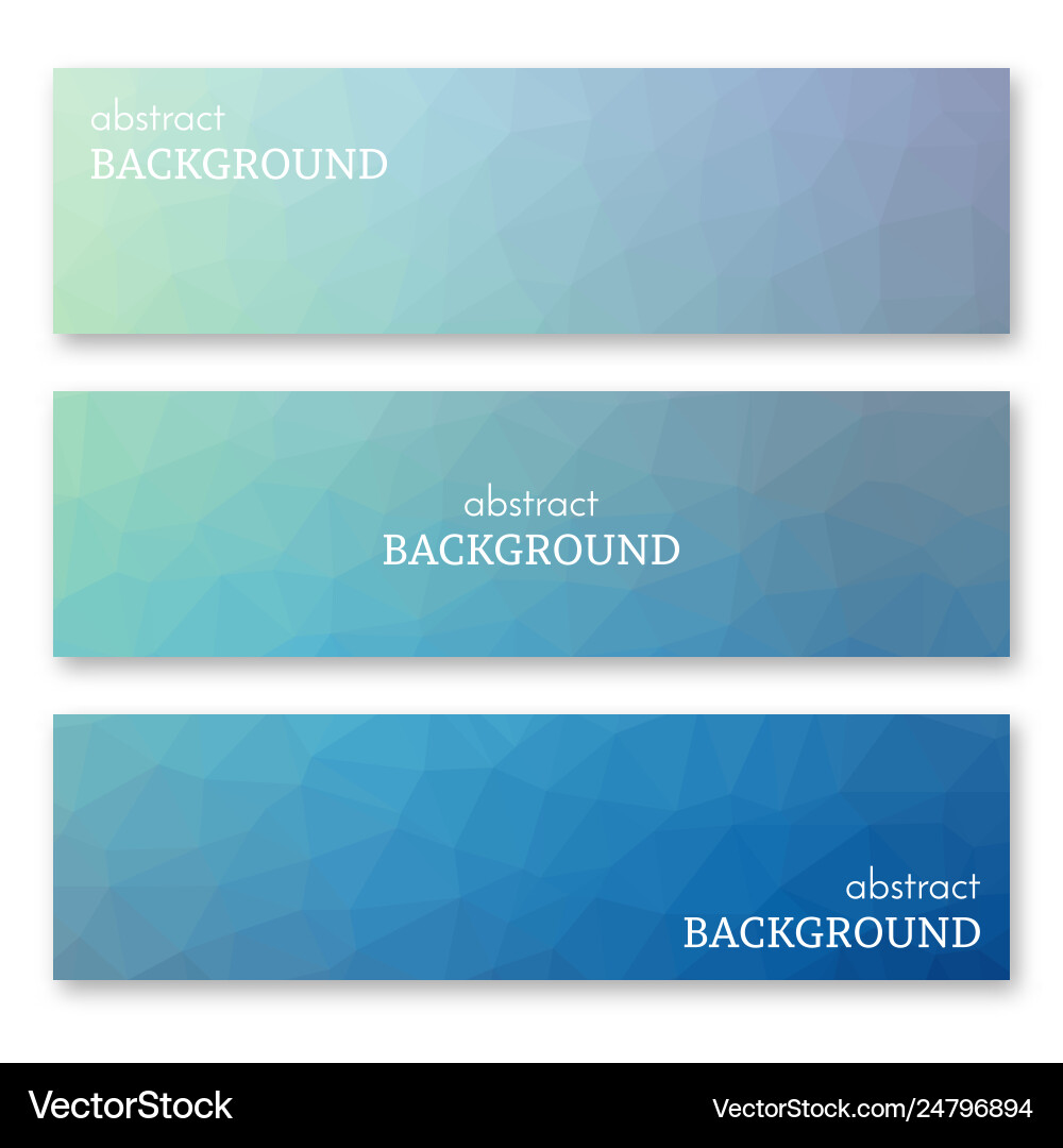 Setzen Sie drei Banner im Low-Poly-Art-Stil Setzen Sie drei Banner im Low-Poly-Art-Stil vektorbild