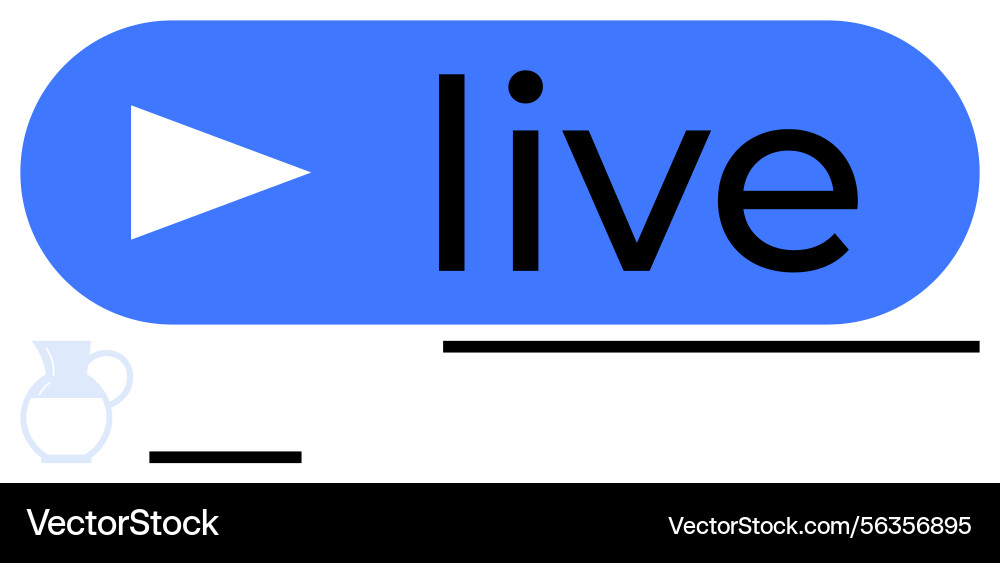 Blue button with play icon and live text Blue button with play icon and live text vector image