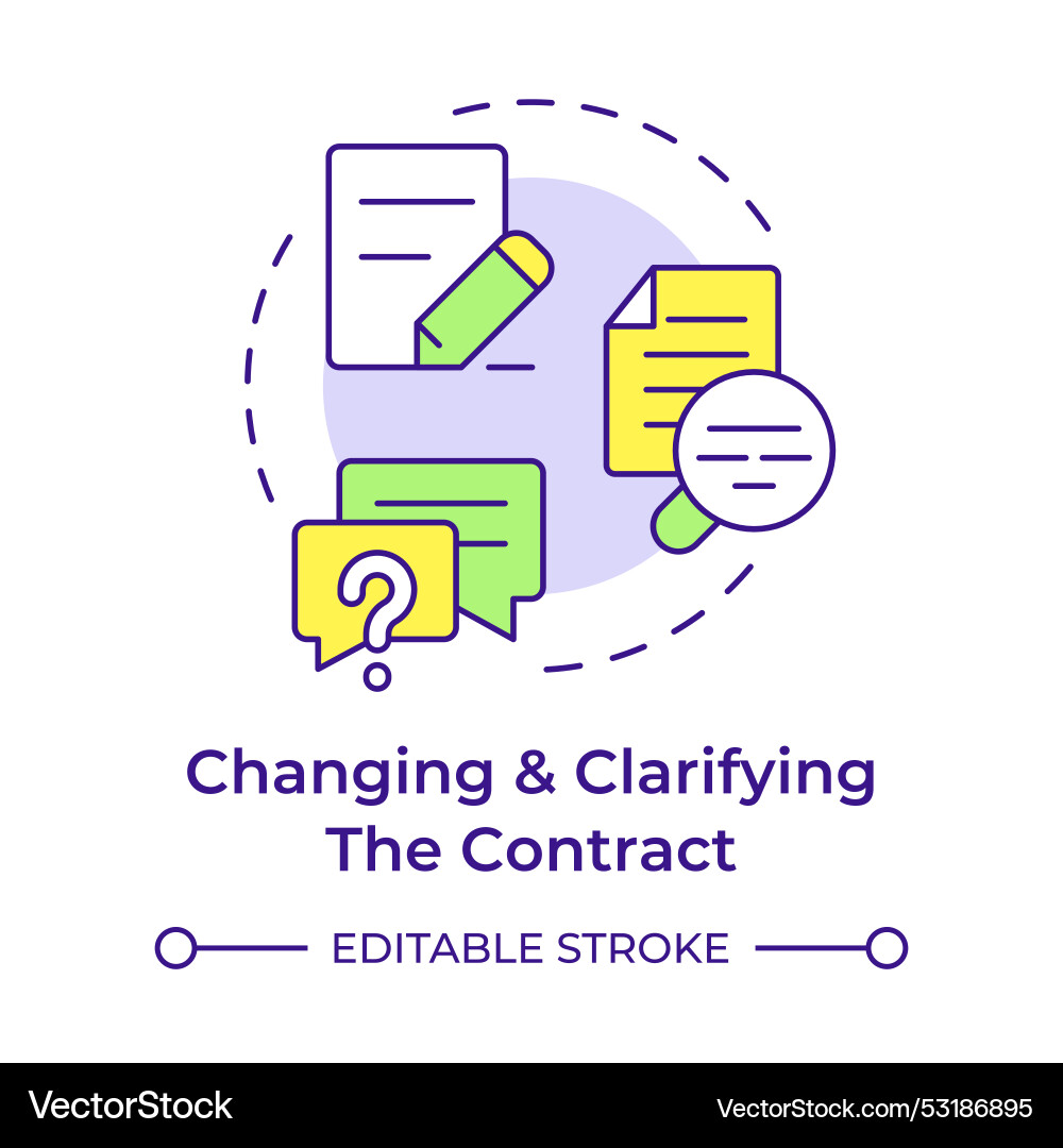 Changing and clarifying the contract multi color Changing and clarifying the contract multi color Vector Image