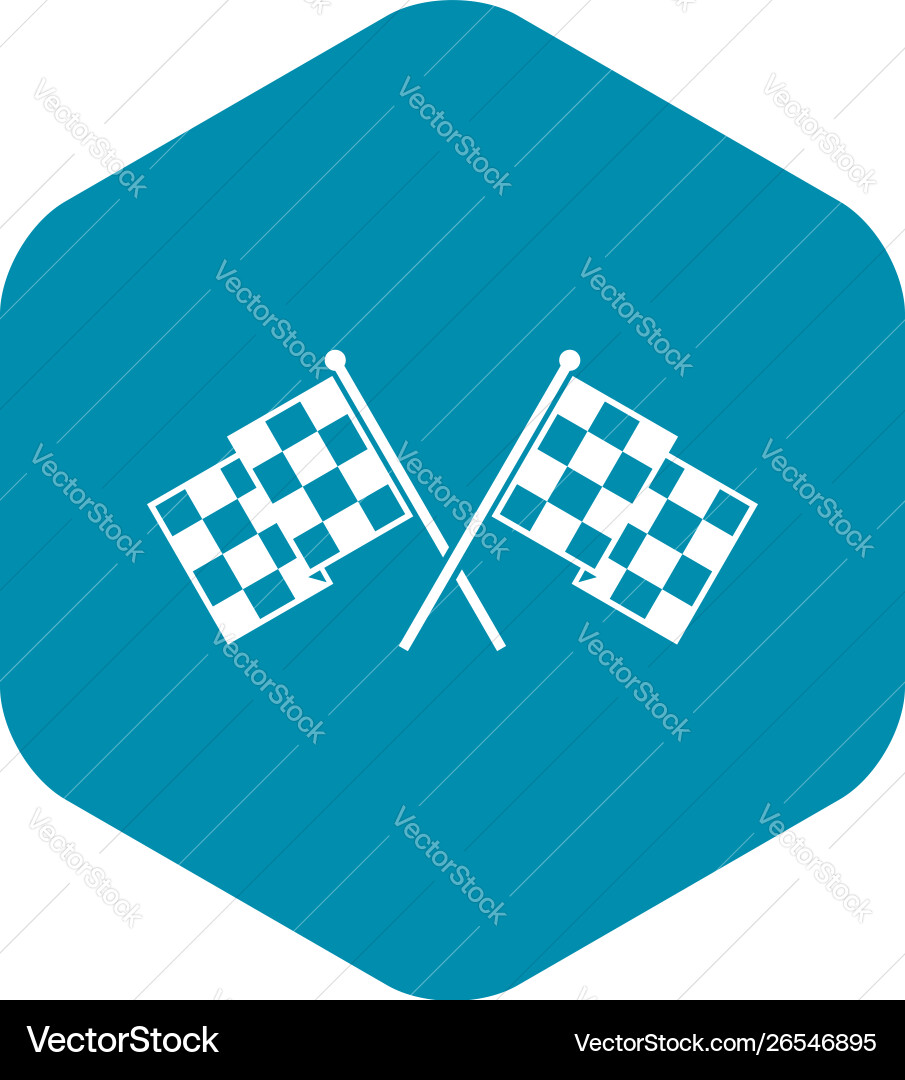 Checkered racing flags icon simple style Checkered racing flags icon simple style Vector Image