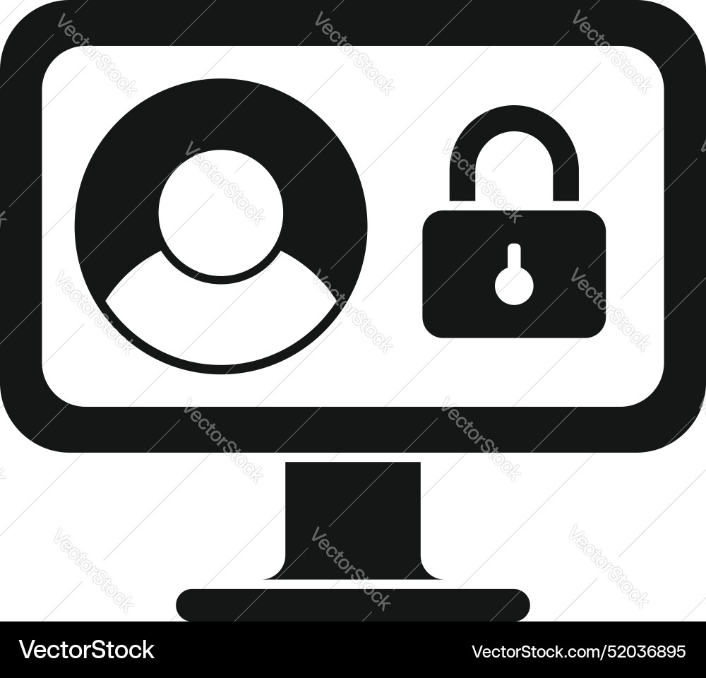 Computer security system showing user account Computer security system showing user account vector image