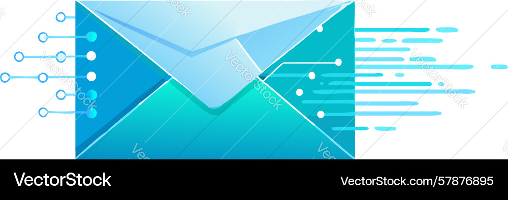 Fast email delivery digital envelope with speed Vector Image