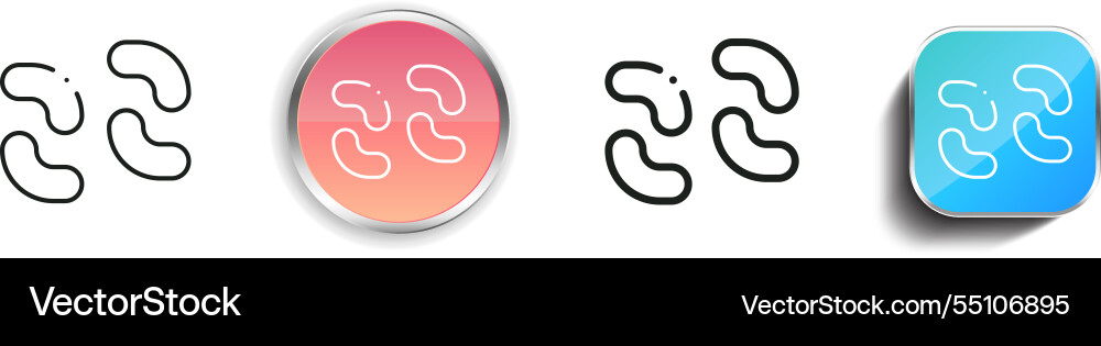 Jelly beans icon thin linear regular and button Jelly beans icon thin linear regular and button vector image