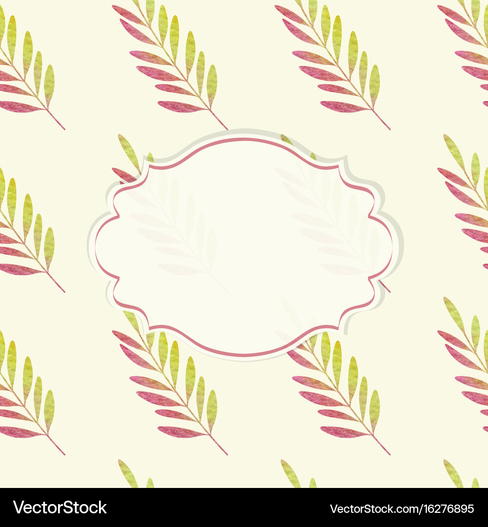 Leaf Pattern Frame vector image