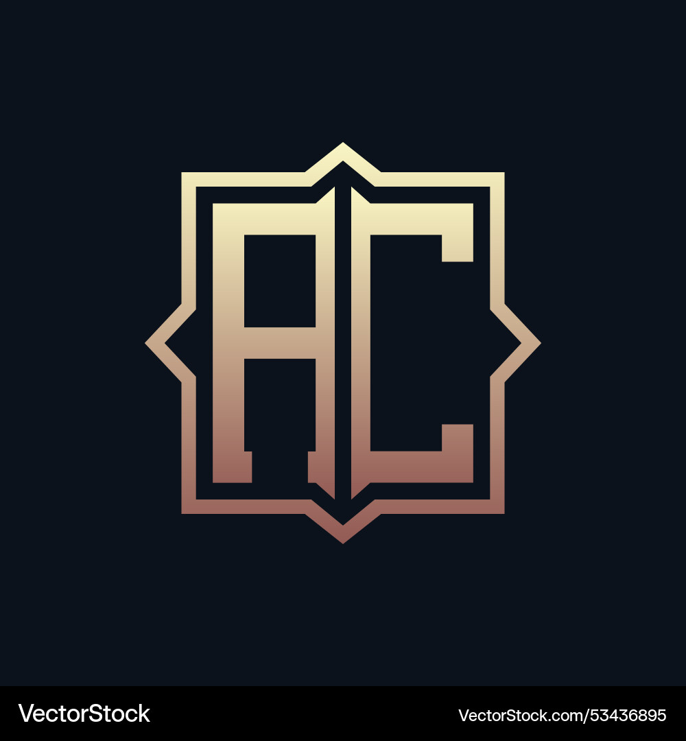 Luxury initial ac monogram logo design elegant Vector Image
