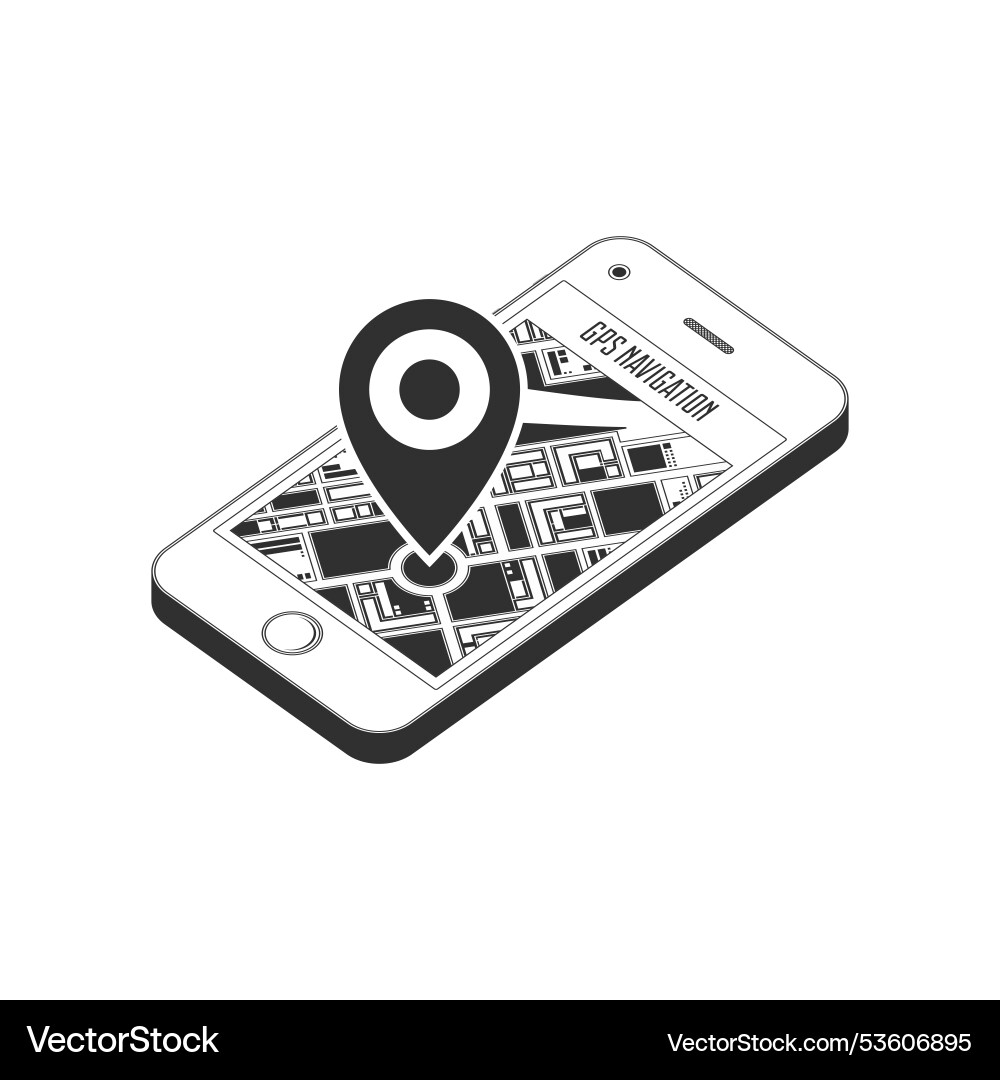 Mobile navigation or maps app concepts smartphone Vector Image
