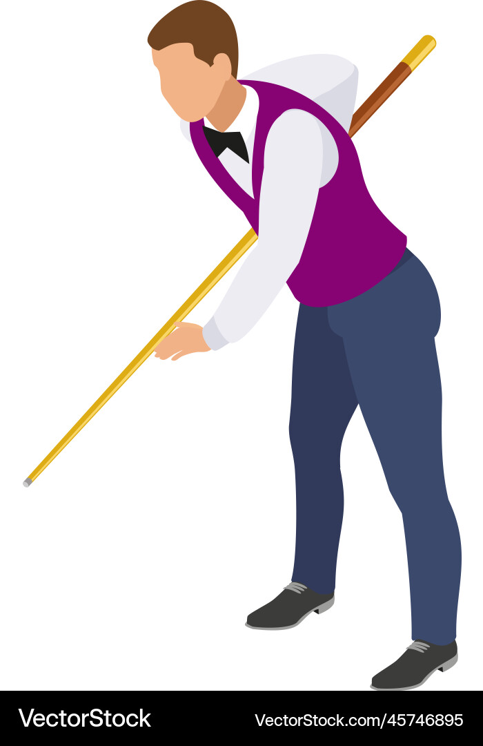 Pointing player billiard composition Pointing player billiard composition vector image