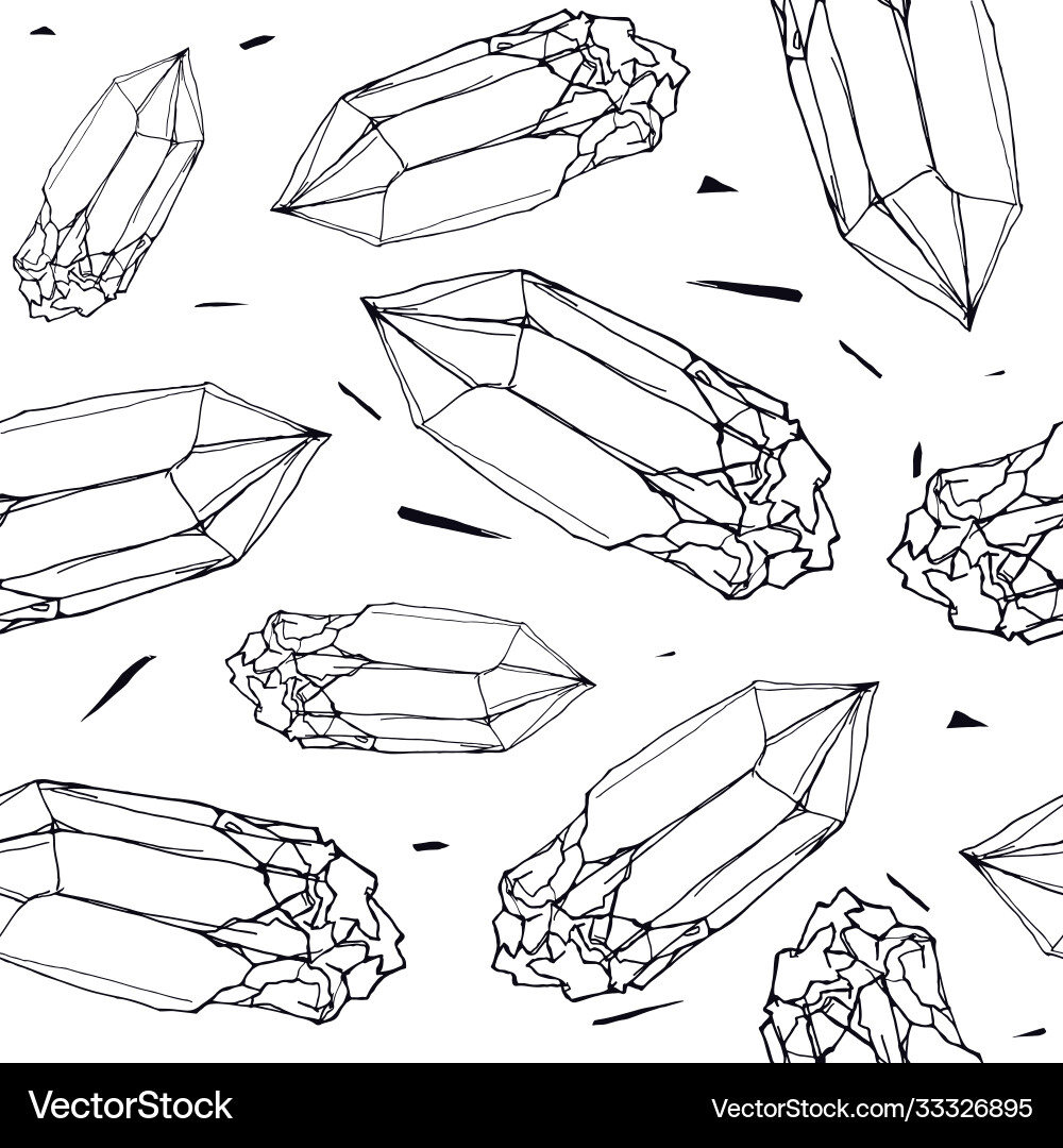 Seamless pattern with image a crystal Vector Image