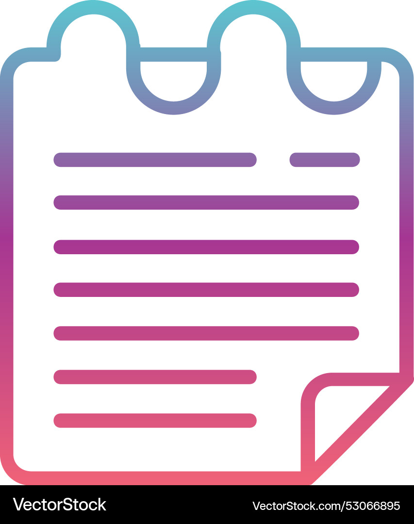 Sticky notes line gradient design Vector Image