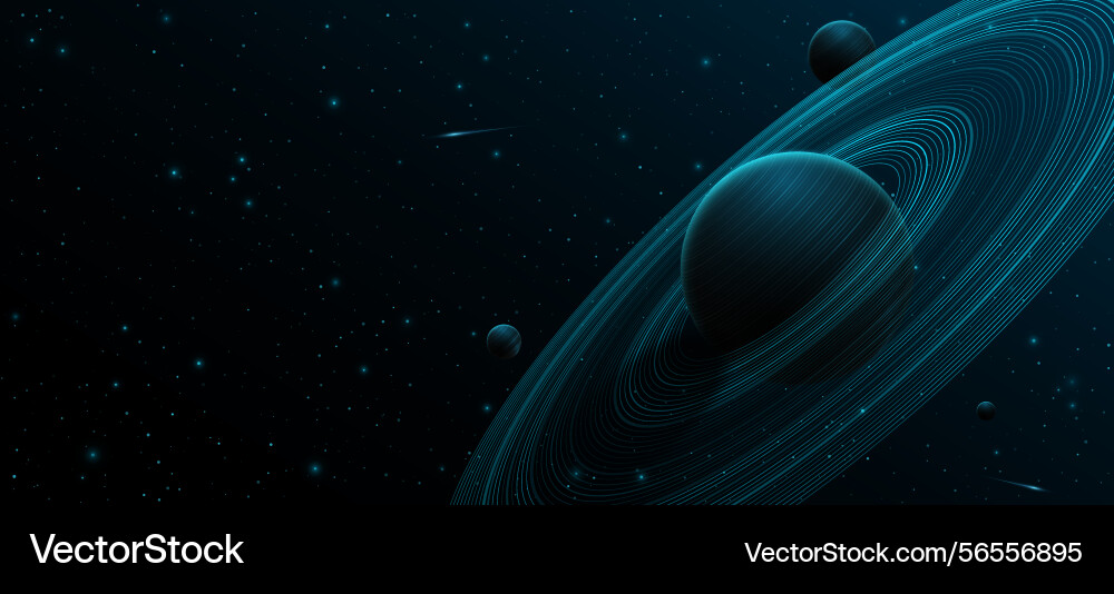 Universe science background 3d planet saturn Universe science background 3d planet saturn vector image