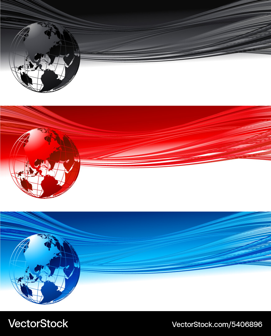Abstract waves with globe design eps 10 vector image
