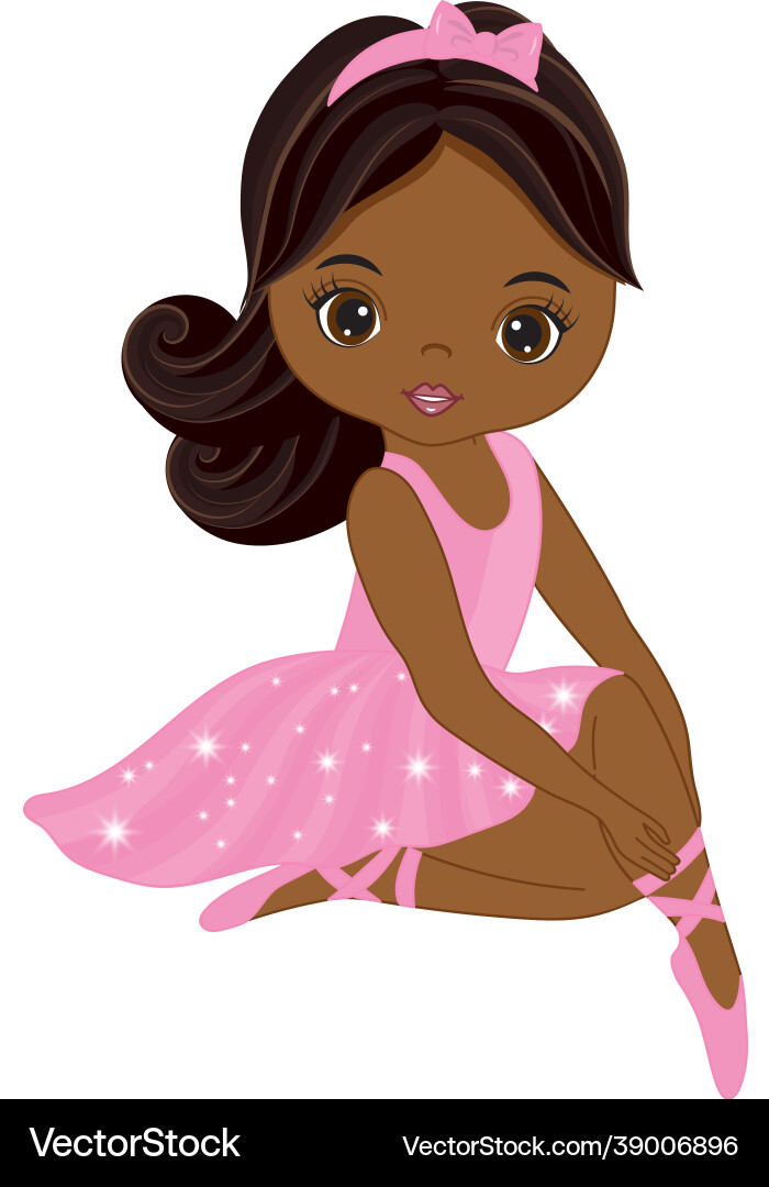 Beautiful african american in pink tutu dress Beautiful african american in pink tutu dress vector image