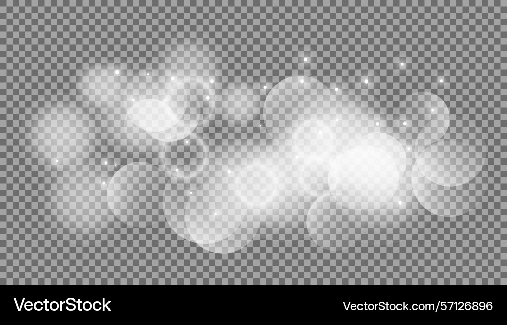 Bokeh circles on transparent background Bokeh circles on transparent background vector image