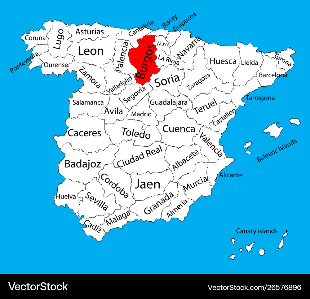 Burgos map spain province administrative Burgos map spain province administrative vector image