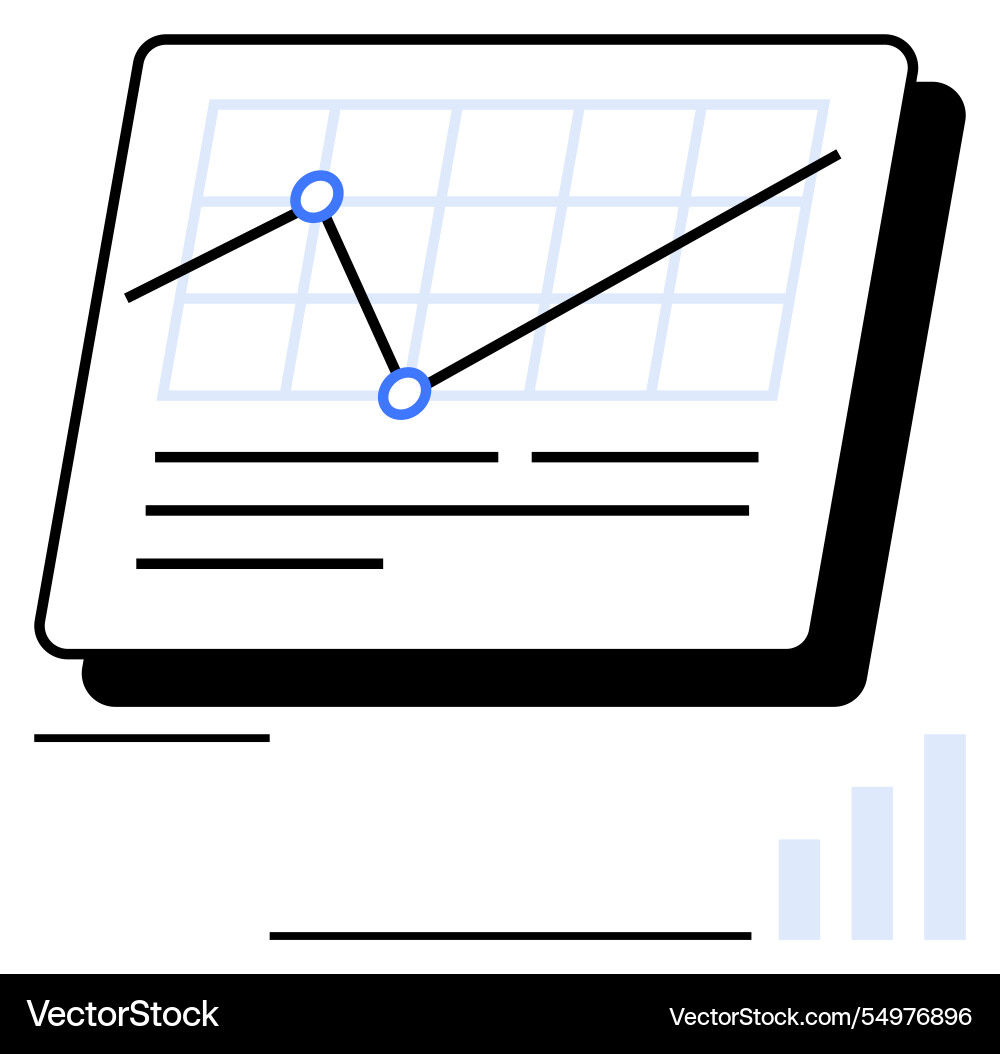 Data presentation with line graph and performance Data presentation with line graph and performance Vector Image