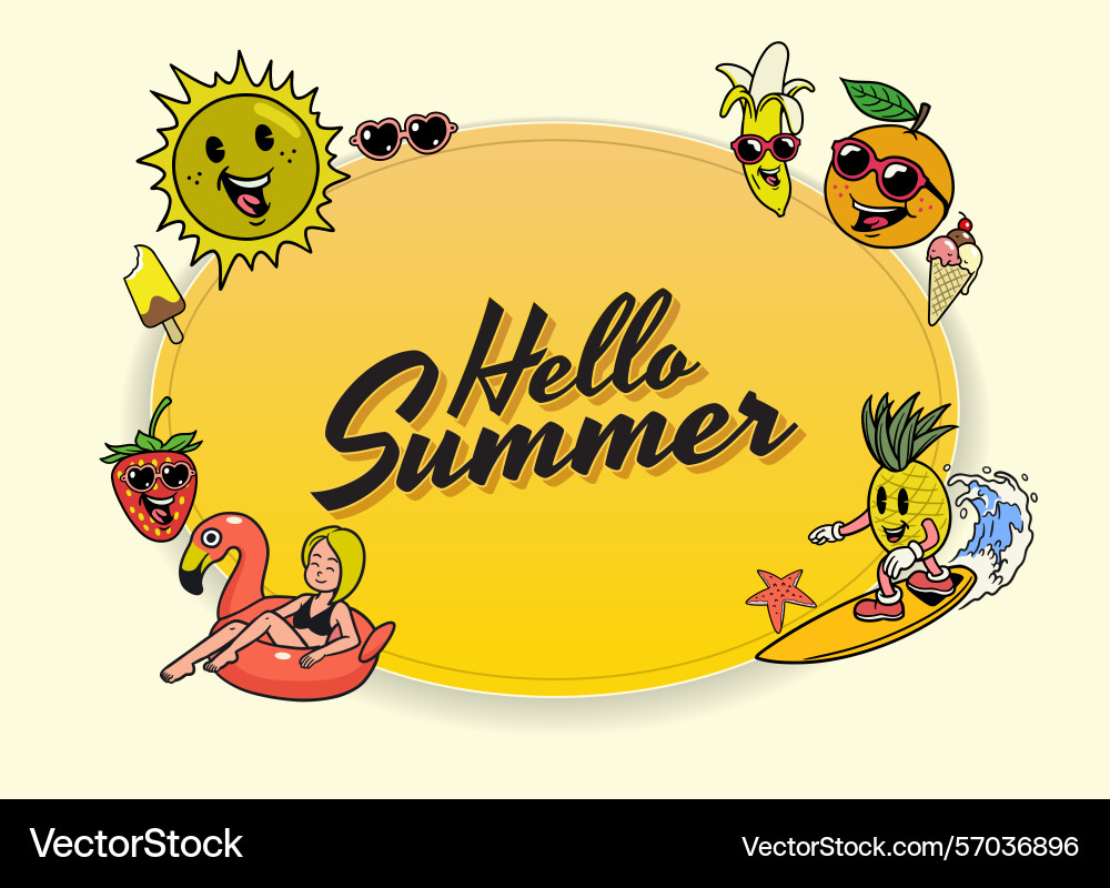 Hello summer background design concept with copy Hello summer background design concept with copy vector image