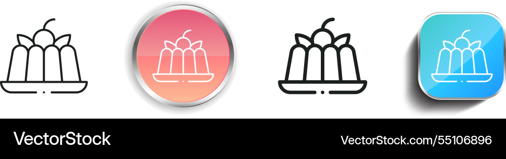 Jelly icon thin linear regular and button style Jelly icon thin linear regular and button style vector image