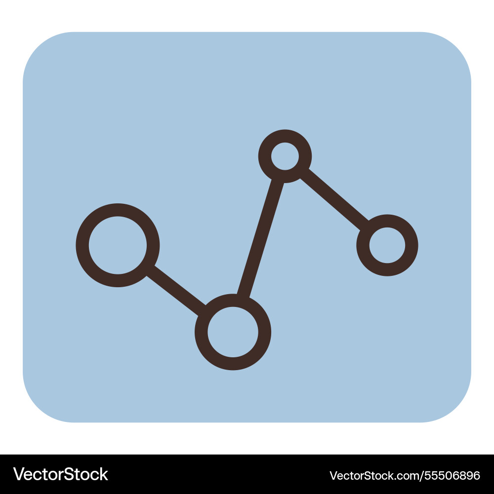 Line graph with connected data points representing Vector Image