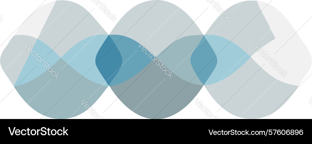 Translucent wavy shapes abstract design element vector image