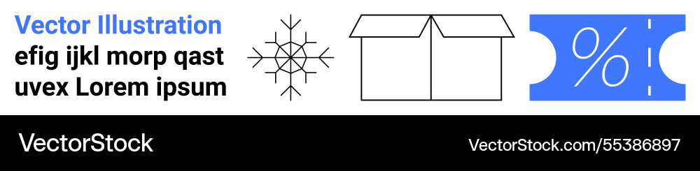 Abstract line art elements - snowflake open box Abstract line art elements - snowflake open box vector image