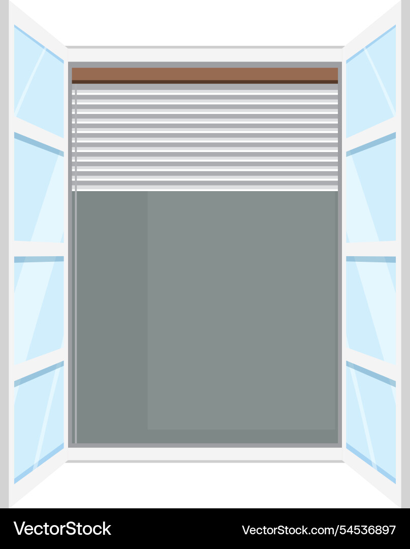 An open window with blinds An open window with blinds vector image