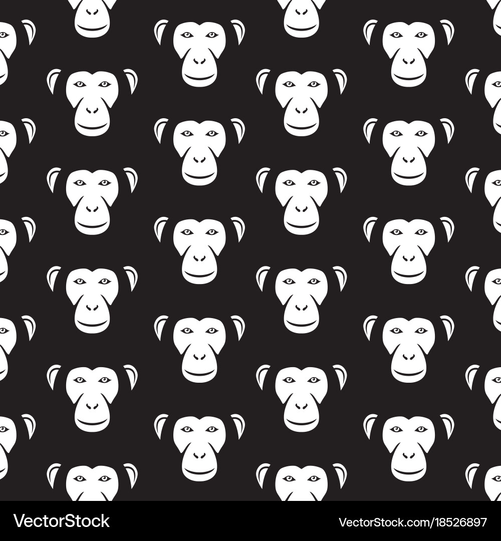 Background pattern with monkey faces vector image