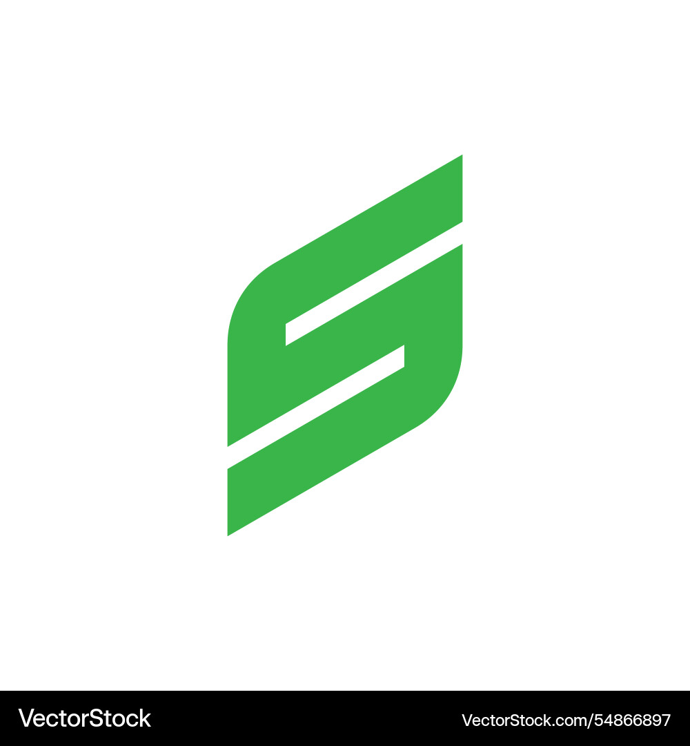Buchstaben s Streifen einfache geometrische grüne Blatt Logo Buchstaben s Streifen einfache geometrische grüne Blatt Logo vektorbild