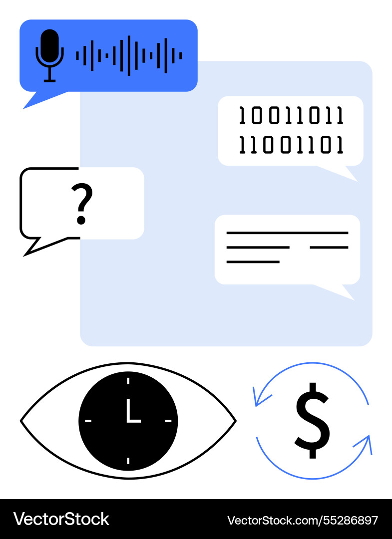 Digital communication and data exchange Vector Image