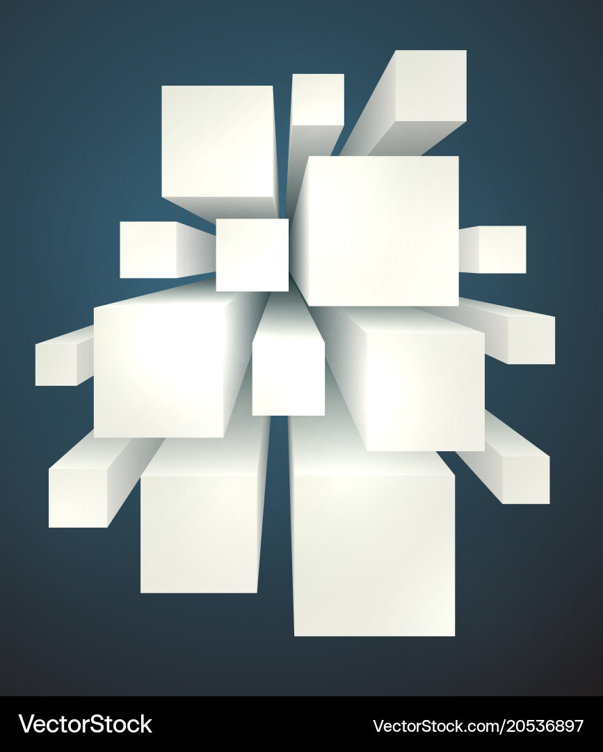 Geometric Abstract Cube Background Vector Image