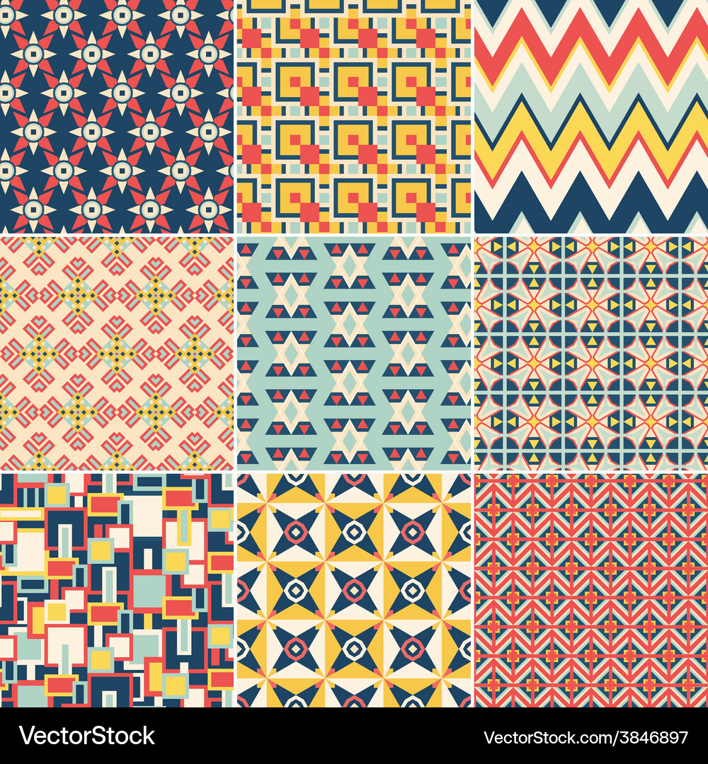 Geometric Pattern Set Vector Image