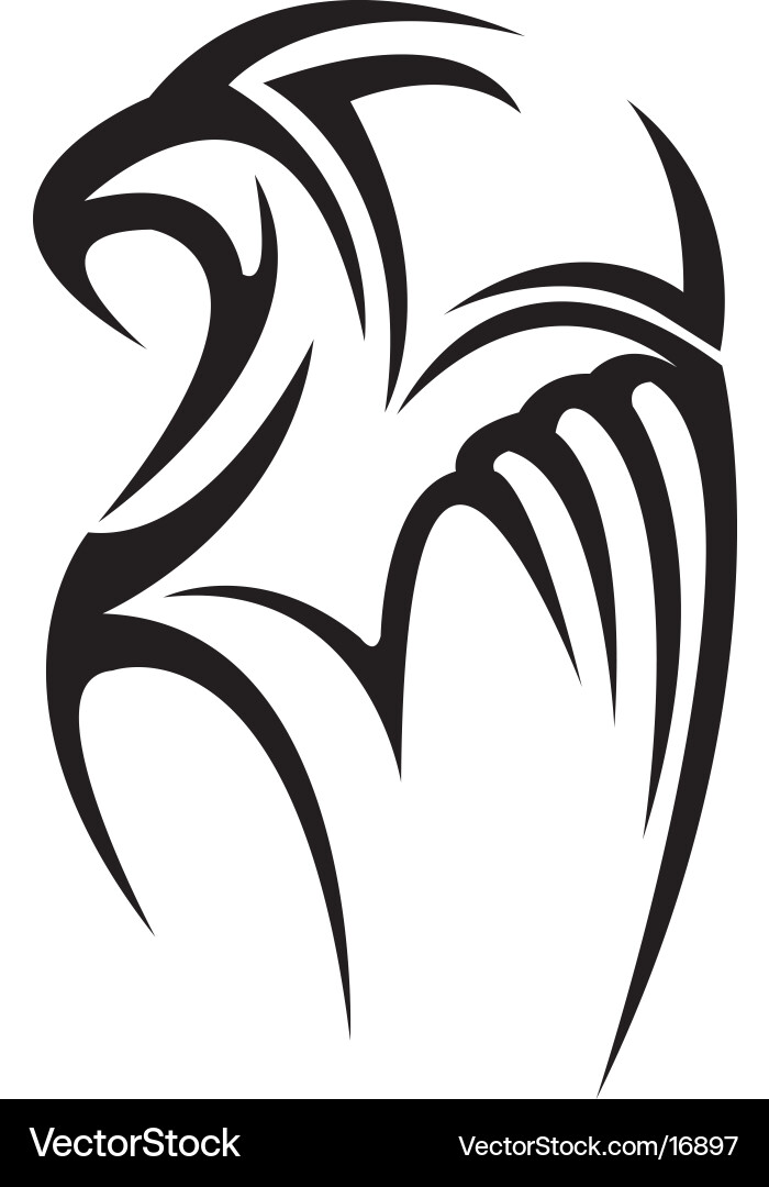 Intricate Hawk Tribal Tattoo vector image