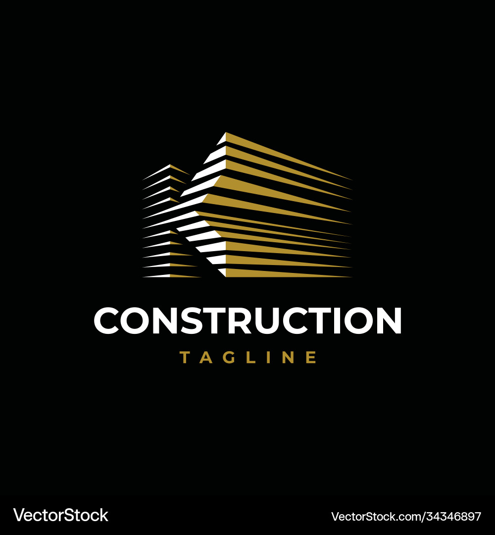 K Building Logo - Modern Structure Royalty Free Vector Image