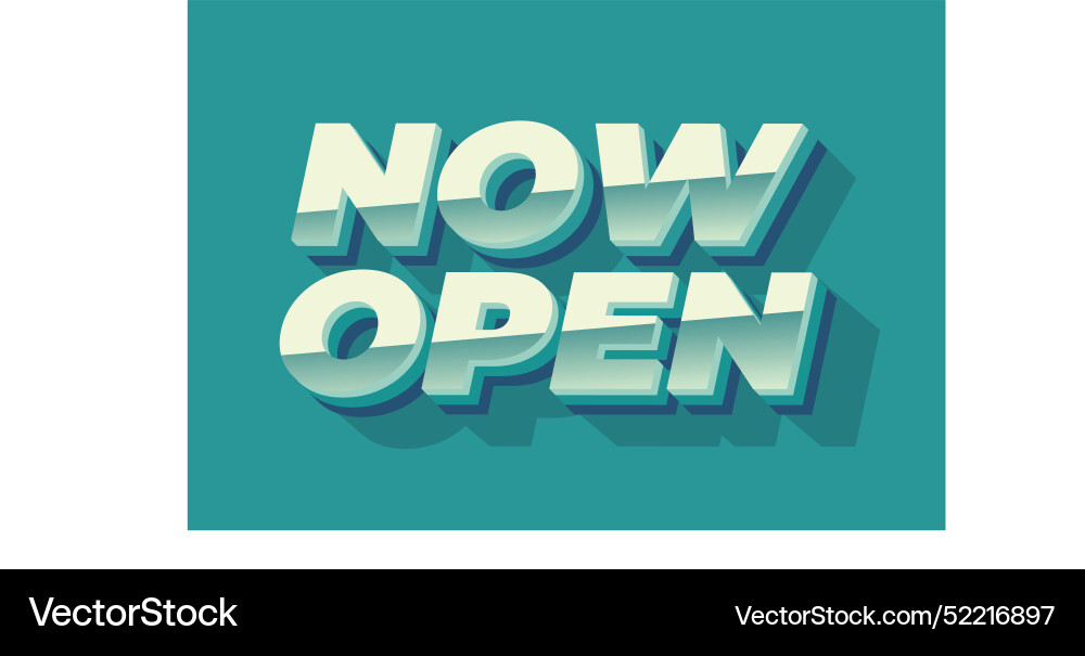 Now open text effect in 3d style with good colors Vector Image