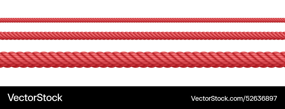 Red Twisted Rope String - Jute Cord Vector Image
