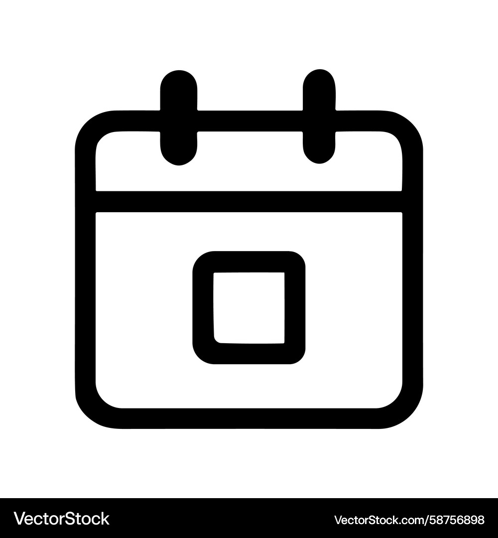Clean Calendar Outline Icon Vector Image