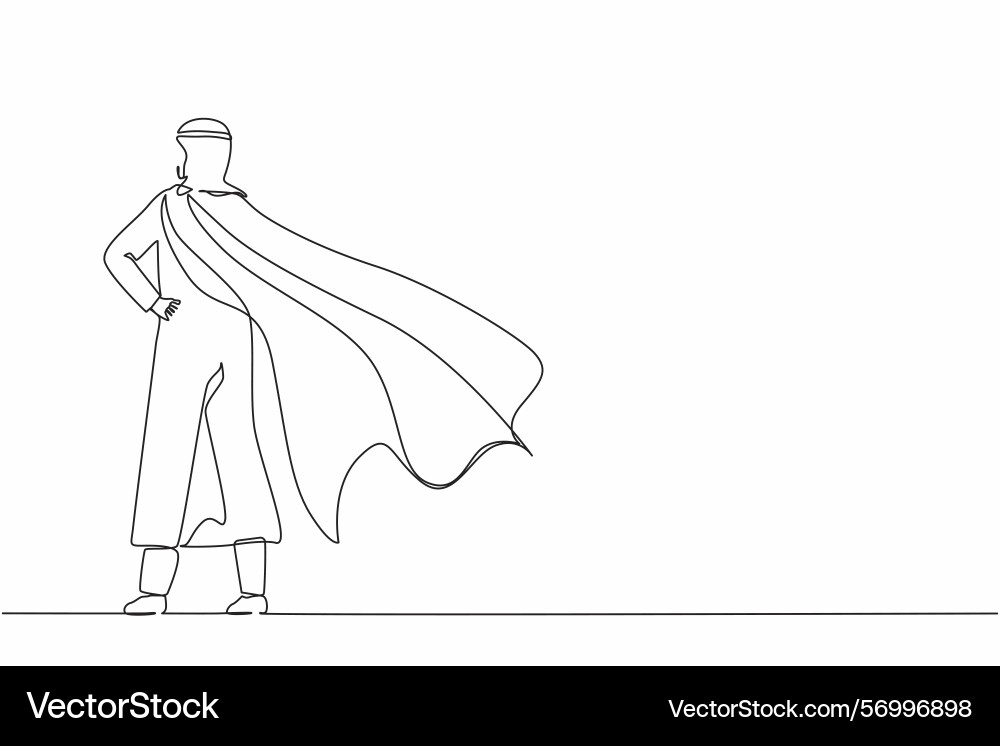 Continuous one line drawing back view confident Continuous one line drawing back view confident vector image