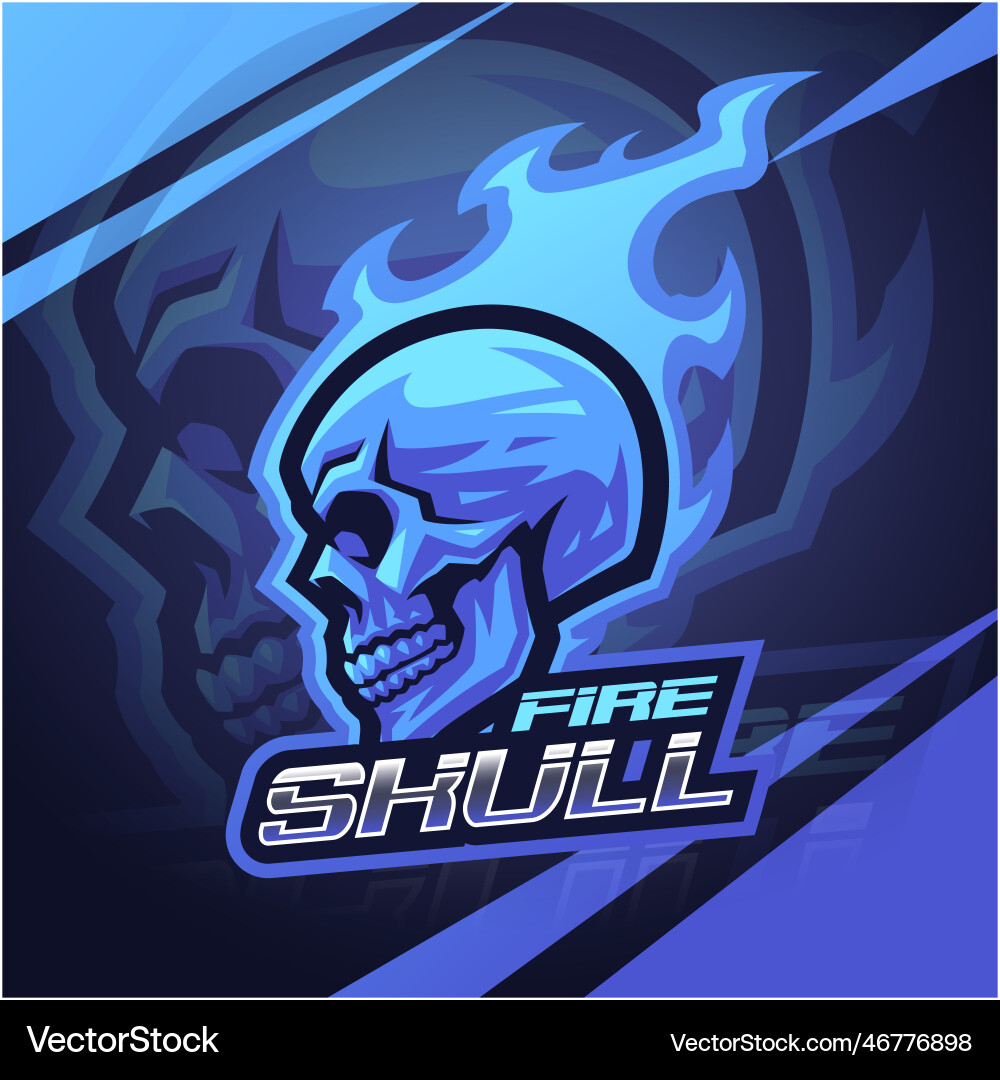 Fiery Skull Mascot Logo Vector Image