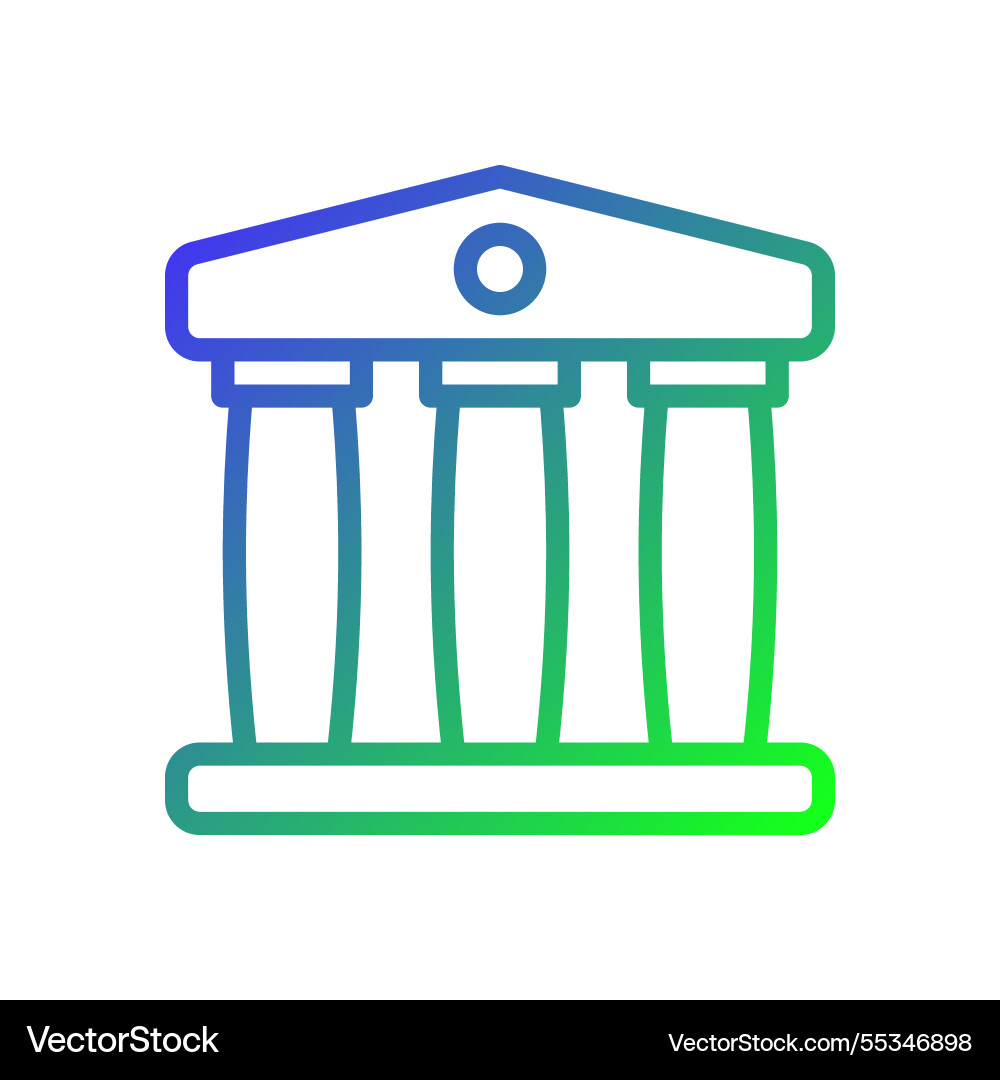 Gradient icon of a classical building facade Vector Image