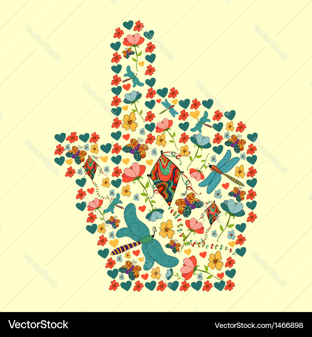 Spring social media hand cursor Royalty Free Vector Image