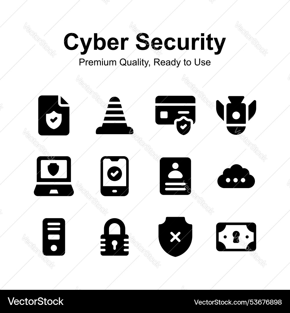 Take a look at unique cyber security icons set Take a look at unique cyber security icons set Vector Image