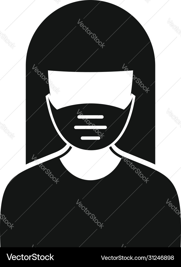 Woman Wearing Protective Mask Icon Vector Image