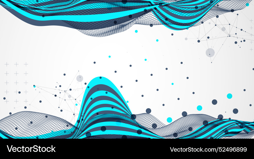 Abstract wavy background with cyan lines Abstract wavy background with cyan lines vector image