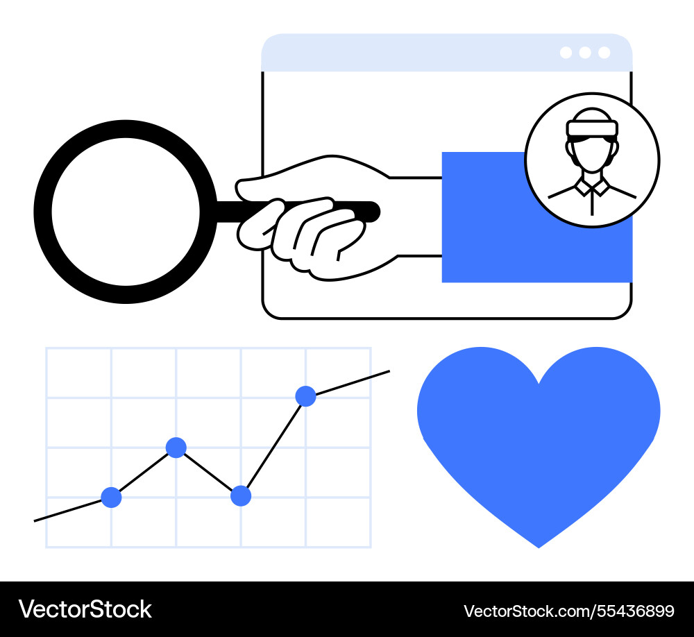 Analysis and insights with search data trends Vector Image